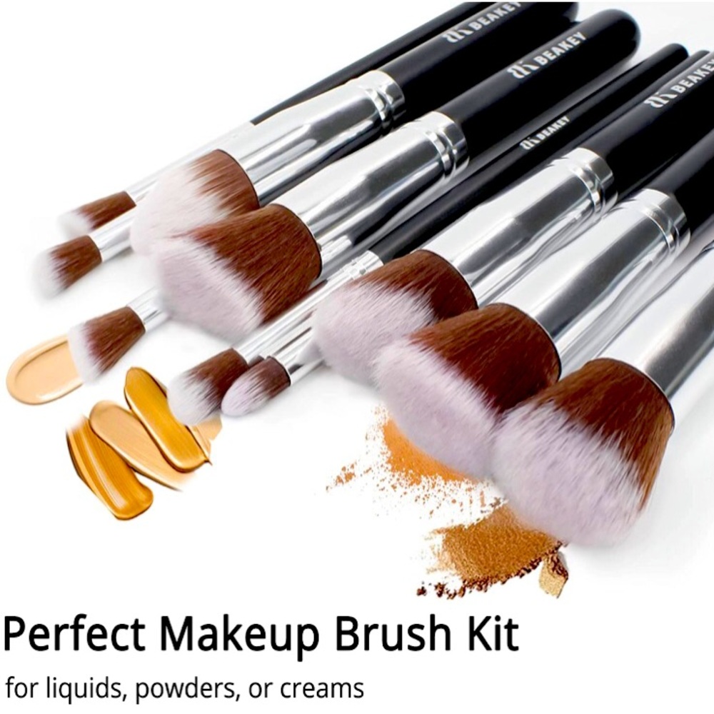 BEAKEY Makeup Brush Set Premium Synthetic Foundation Face Powder Blush Eyeshadow